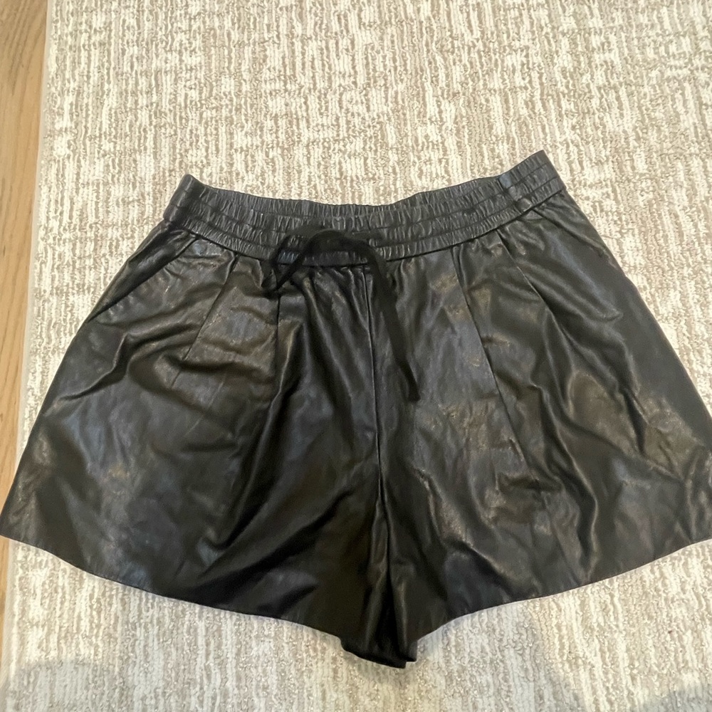 Philip Lim leather tie shorts
